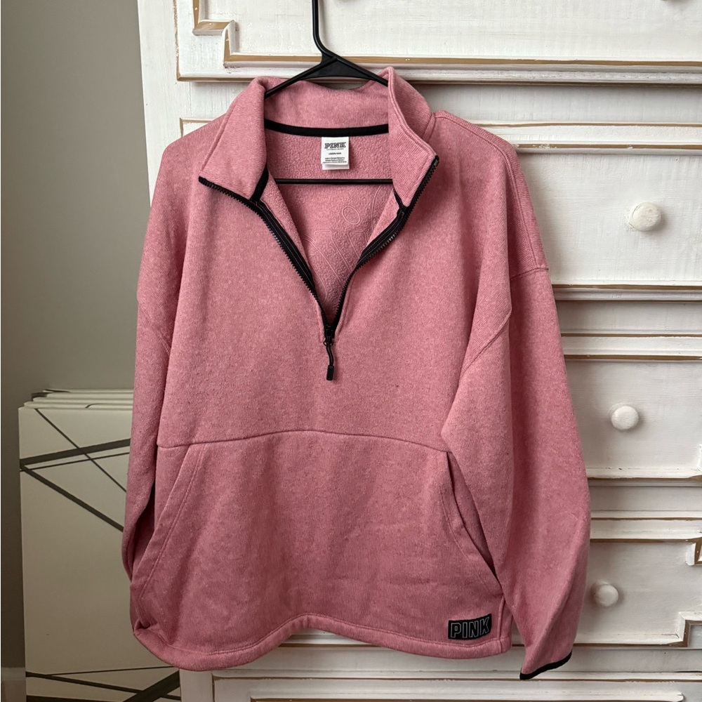 PINK Victoria's Secret  Dusty Pink Quarter-Zip Sweater